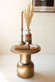 Antique Brass Metal Accent Table