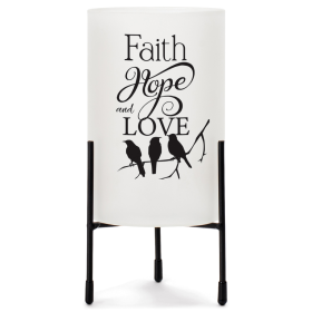 Hurricane Candleholder Faith Hope & Love