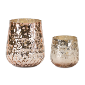 Rose Gold Glass Candle Holder