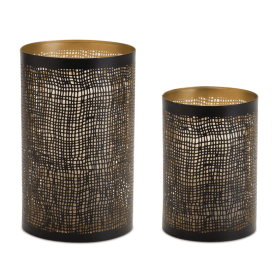 Abstract Punched Metal Candle Holder