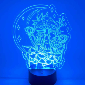 Moon and Flowers Mushroom LED Accent Light