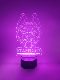 Staffordshire Bull Terrier LED Lamp | "Staffie" Dog Light