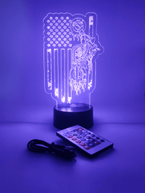 American Motorcycle Lamp | Biker Gift | Flag & Bike Light