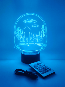 Bigfoot Meets Alien LED Light | Sasquatch, UFO & Alien Lamp