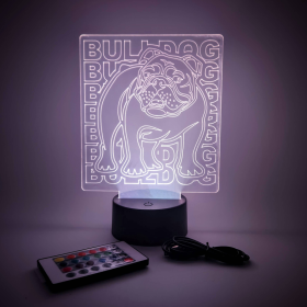 Bulldog LED Lamp | Dog Breeder Gift | Bulldog Fan Light