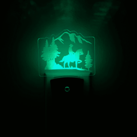 Cowboy Nightlight | Mountain & Horse Scene LED Night Light