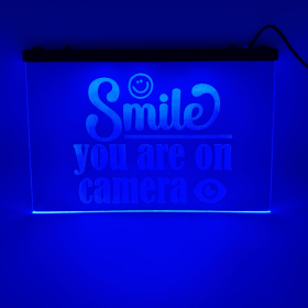 Color Changing LED Sign - Smile, You're on Camera (Hanging)