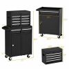 Black Heavy Duty Steel Lockable Rolling Garage Tool Chest Mobile Storage Cart