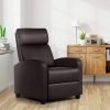 Dark Brown High-Density Faux Leather Push Back Recliner Chair