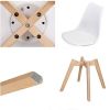 Set of 4 Modern White Shell Dining Chair Upholstered Padded Seat w/ Beechwood  Legs