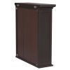 Dark Espresso 2-Door Bathroom Wall Cabinet with Open Shelf