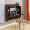 Wall Mount Space Saving Modern Laptop Computer Desk in Espresso