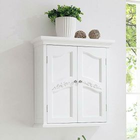 French Classic Style 2 Door Bathroom Wall Cabinet in White