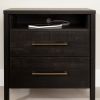 Modern Java 2 Drawer Nightstand Cubby Storage Shelf