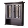 Espresso Bathroom Wall Cabinet with Amber Mosaic Glass Accents