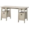 FarmHouse Chalky Oak Executive Desk w/ Filing Cabinets Storage