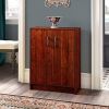 Modern Cherry 2 Door Adjustable Shelves Accent Cabinet Storage Chest