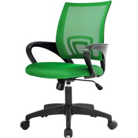 Green Modern Mid-Back Ergonomic Mesh Office Desk Chair with Armrest on Wheels