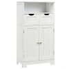 Bathroom Wooden Side Cabinet  with 2 Drawers and 2 Doors-White