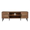 Modern Rustic Wood Finish TV Stand with Mid-Century Legs - for TV up to 65-inch