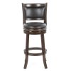 Cappuccino 29-inch Swivel Barstool with Faux Leather Cushion Seat