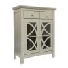 Modern 32-inch Bathroom Floor Cabinet with Glass Doors in Gray Wood Finish