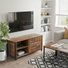 Farmhouse TV Stand Entertainment Center w/ Sliding Wood Doors for TV up to 50-in