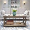 Contemporary 2-Tier Farmhouse Coffee Table in Rustic Wood Finish