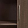 Bedroom Wardrobe Cabinet Storage Closet Organizer in Dark Brown Oak Finish