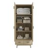 Modern 2-Door Armoire Wardrobe Cabinet with Hanging Rail in Natural Wood Finish