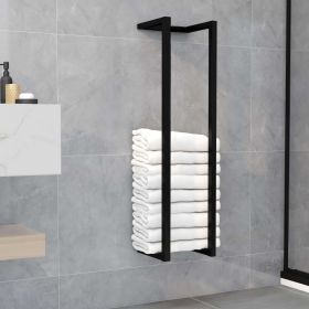 Towel Rack Black 9.8"x7.9"x37.4" Iron