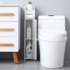 Small Bathroom Storage Corner Floor Cabinet Thin Toilet Vanity Cabinet Bath Sink Organizer Towel Storage Shelf for Paper Holder