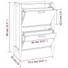 Shoe Cabinet White 22.6"x13"x31.5" Engineered Wood