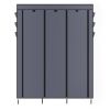 69" High-Leg Non-Woven Fabric Assembled Cloth Wardrobe Gray Simple Closet Shelves;  Closet Storage Organizer;  Extra Strong and Durable RT