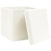 Storage Boxes with Lids 4 pcs White 12.6"x12.6"x12.6" Fabric