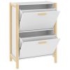 Shoe Cabinet White 22.6"x13"x31.5" Engineered Wood