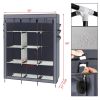 69" High-Leg Non-Woven Fabric Assembled Cloth Wardrobe Gray Simple Closet Shelves;  Closet Storage Organizer;  Extra Strong and Durable RT