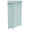 Green Bathroom Cabinet Triangle Corner Storage Cabinet with Adjustable Shelf Modern Style MDF