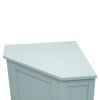 Green Bathroom Cabinet Triangle Corner Storage Cabinet with Adjustable Shelf Modern Style MDF