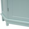 Green Bathroom Cabinet Triangle Corner Storage Cabinet with Adjustable Shelf Modern Style MDF