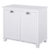 Tilt-Out Laundry Sorter Cabinet, Bathroom Storage Organizer white-AS