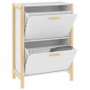 Shoe Cabinet White 22.6"x13"x31.5" Engineered Wood