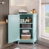 Green Bathroom Cabinet Triangle Corner Storage Cabinet with Adjustable Shelf Modern Style MDF