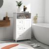 Modern White Bathroom Standing Storage Cabinet with 3 Drawers and 1 Door