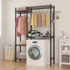 The Washer and Dryer Storage Shelf, Wire Garment Rack Heavy Duty Clothes Rack, Closet Organizer Metal Garment Rack Portable Clothes Hanger Home Shelf