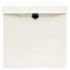 Storage Boxes with Lids 4 pcs White 12.6"x12.6"x12.6" Fabric