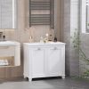 Tilt-Out Laundry Sorter Cabinet, Bathroom Storage Organizer white-AS