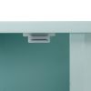 Green Bathroom Cabinet Triangle Corner Storage Cabinet with Adjustable Shelf Modern Style MDF