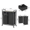 JHX Laundry Basket, Hamper with Drawer, 2 Sorter, Bags, 1 Storage Rack,