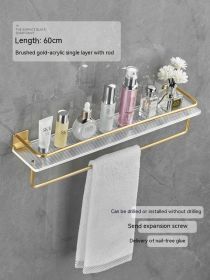 Acrylic Bathroom Storage Rack Bathroom Towels Storage Rack (Option: Brushed Gold 60 Long With Rod)